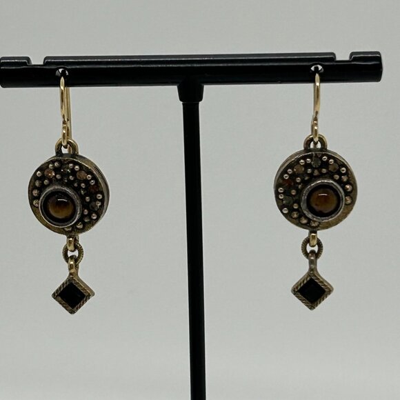 Patricia Locke Dangle Earrings With Antique Brass-Tone Finish Pierced - Picture 14 of 16